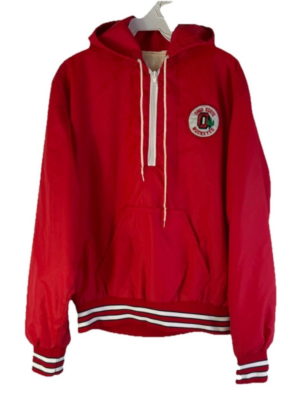 Vintage 80s Ohio State Buckeyes Windbreaker Rain Jacket Quarter Zip
